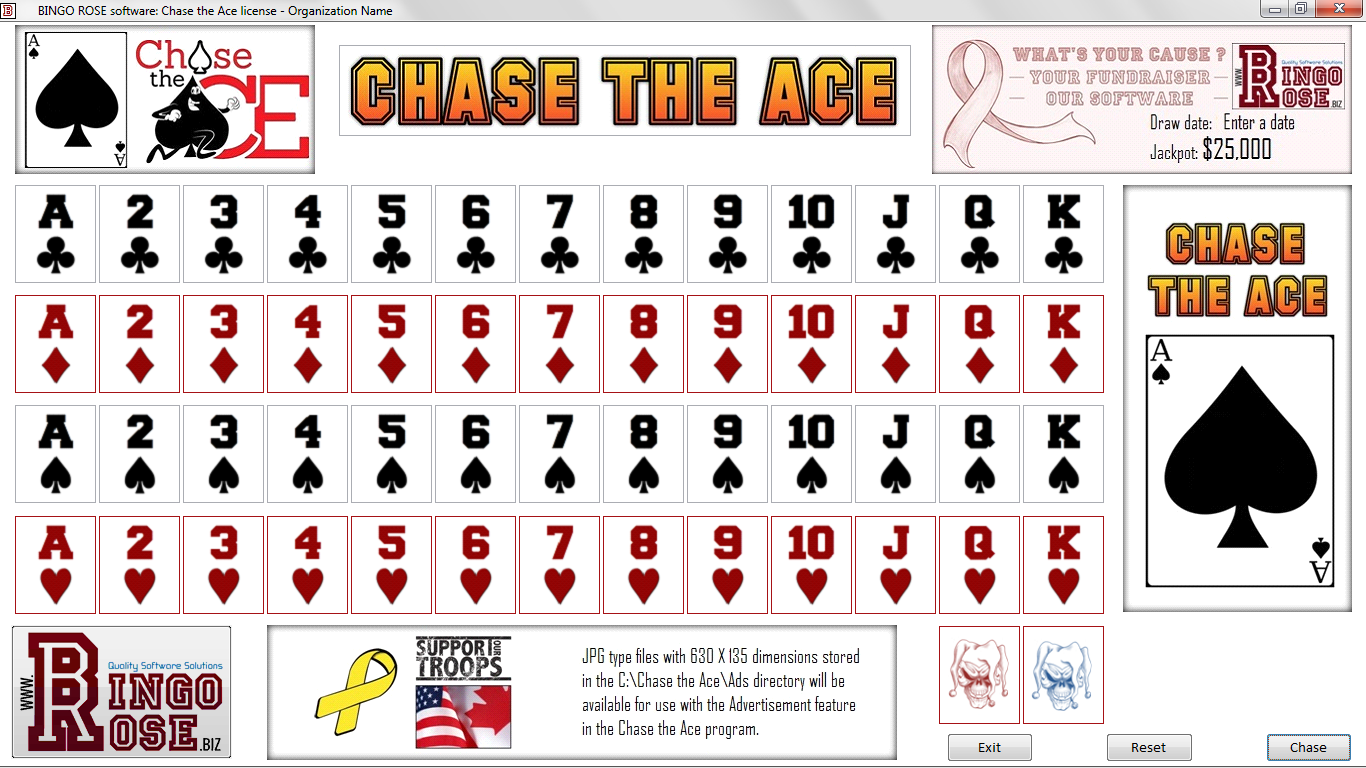 Chase the Ace main screen